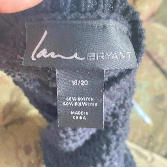 Lane Bryant Womens Size 18/20 Knit Black Sparkly Sweater Long Sleeve Pre-owned - Picture 10 of 12